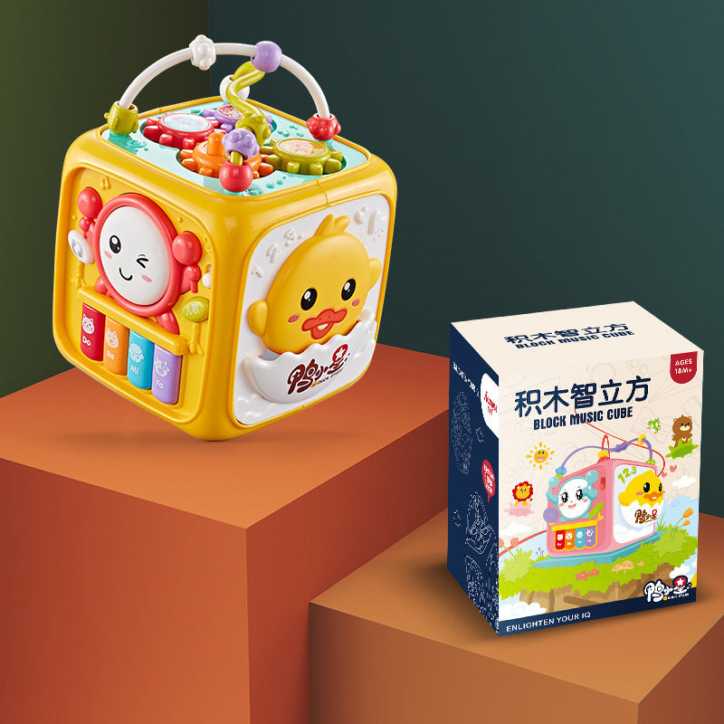 Jouets pour bébé Tambour pour enfant à tapoter Tambour hexaédrique musical Bébé 6 mois