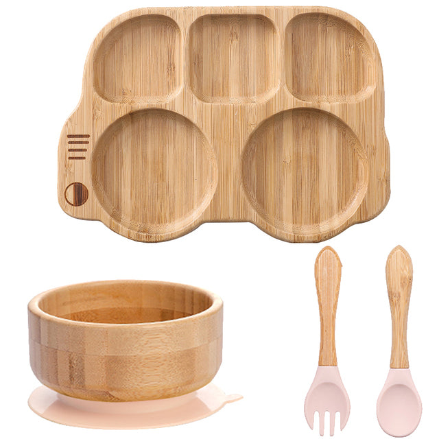 Bols d'alimentation en bois pour enfants