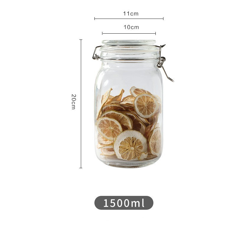 Bocal à thé rond en verre Boîte de conservation alimentaire