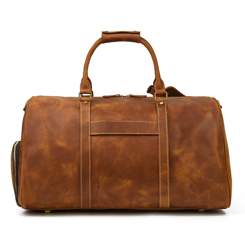 Sac de voyage rétro en cuir véritable de première couche pour hommes