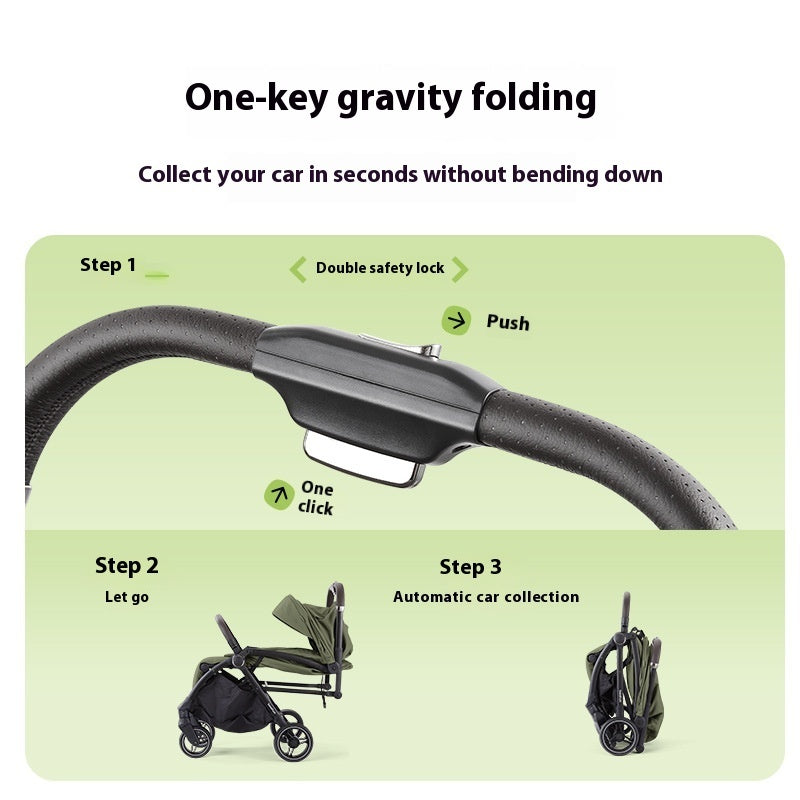 Sitting And Lying Lightweight Folding Small Umbrella Car Baby Carriage