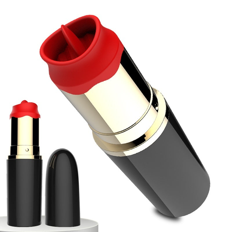 Vibromasseur féminin rouge à lèvres