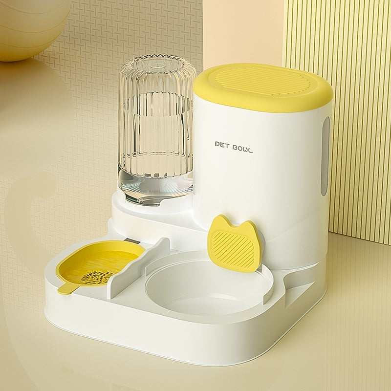 Gamelle pour chat, distributeur automatique d'eau, double gamelle intégrée en acier inoxydable