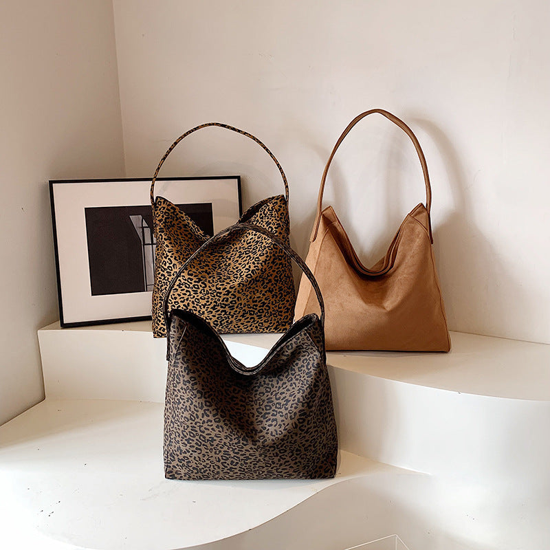 Sac fourre-tout tendance léopard grande capacité pour femmes