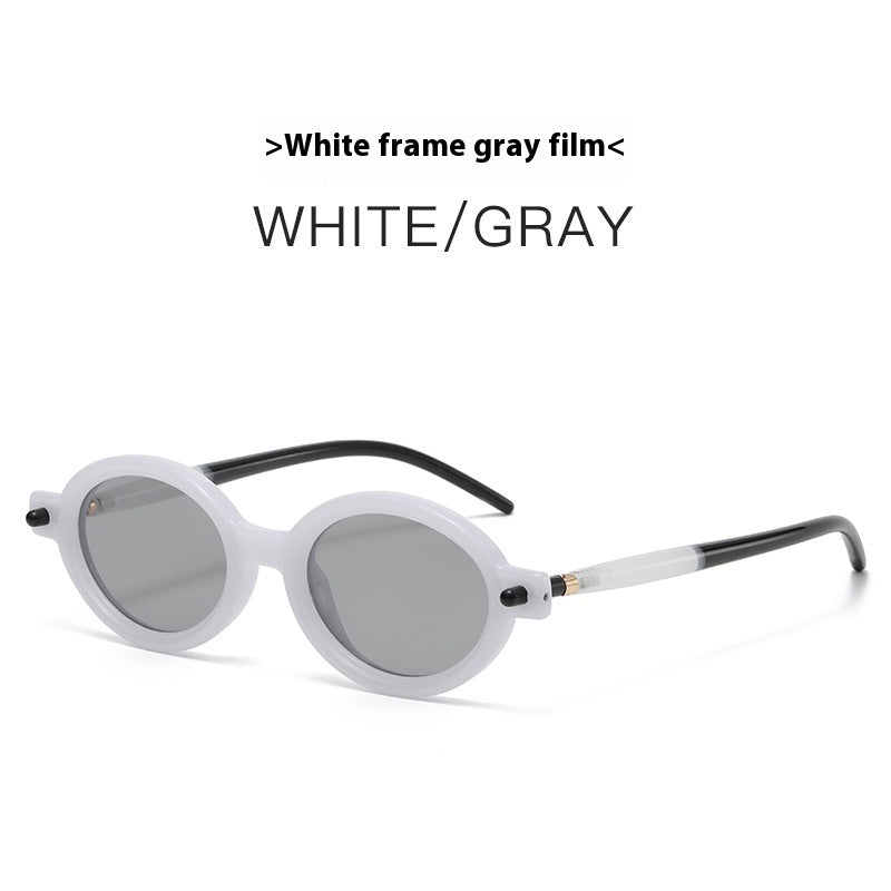 Lunettes de soleil ovales rétro artistiques charmantes modernes anti-lumière bleue