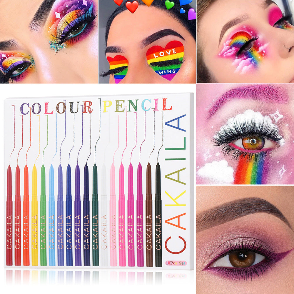 Ladies Fashion Personality 18 Color Eyeliner Set