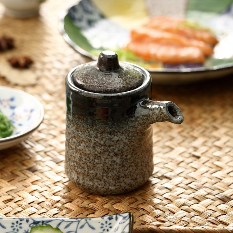 Sauce Soja Assaisonnement Pot d'Huile en Céramique Japonaise Ancienne Simple