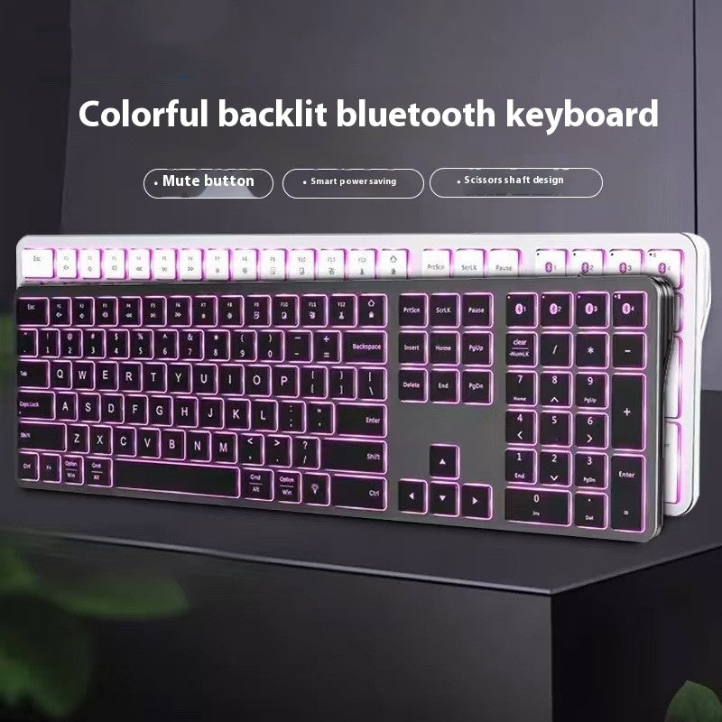 Multi-device Bluetooth Keyboard Backlit Rechargeable Wireless