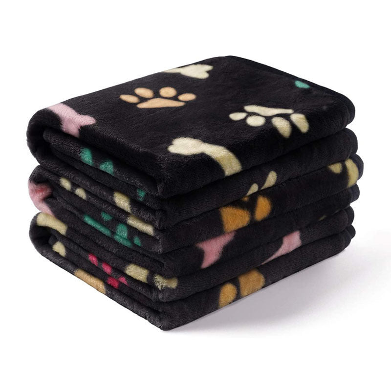 Couverture pour animaux de compagnie Couverture chaude pour chien et chat Motifs confettis, os et pattes de chien