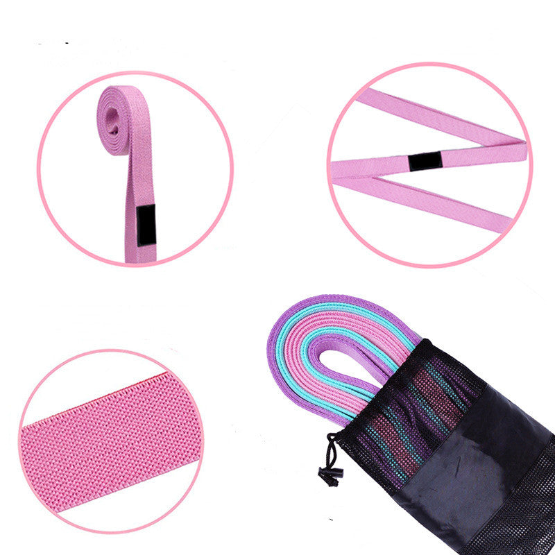 Ceinture longue tricotée en soie de latex pour le lifting des hanches, yoga, fitness, anneau de hanche, ceinture élastique d'entraînement, anneau de tension, ceinture de résistance extensible