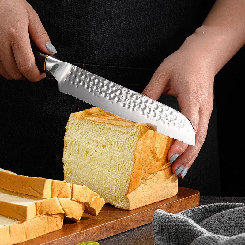 Hammer Pattern Forging Kitchen Knife Household 6-piece