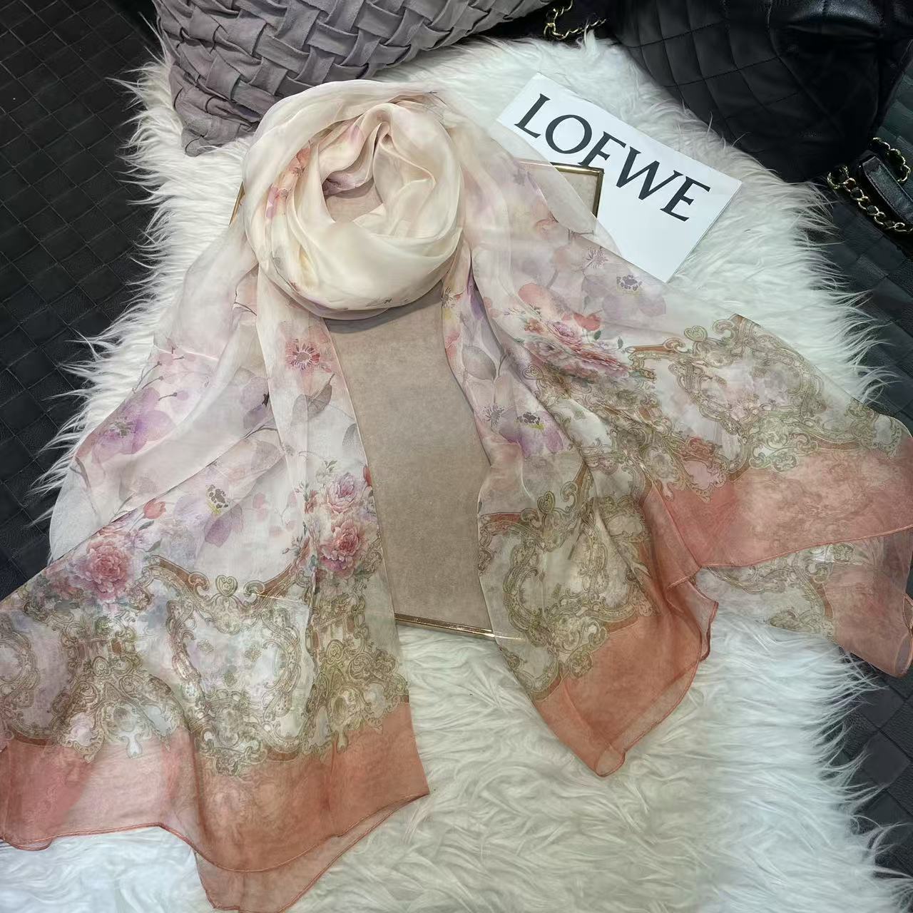 Mulberry Silk Chiffon With Digital Printlightweight Airy And Flowy Summer Sheer Scarf