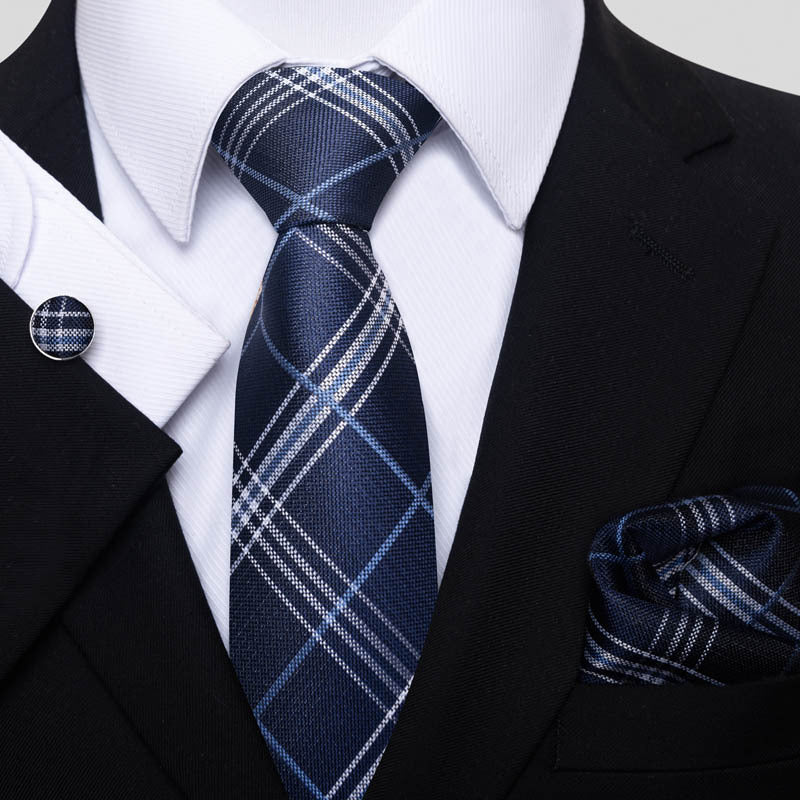 Ensemble cravate, pochette et boutons de manchette élégant pour hommes