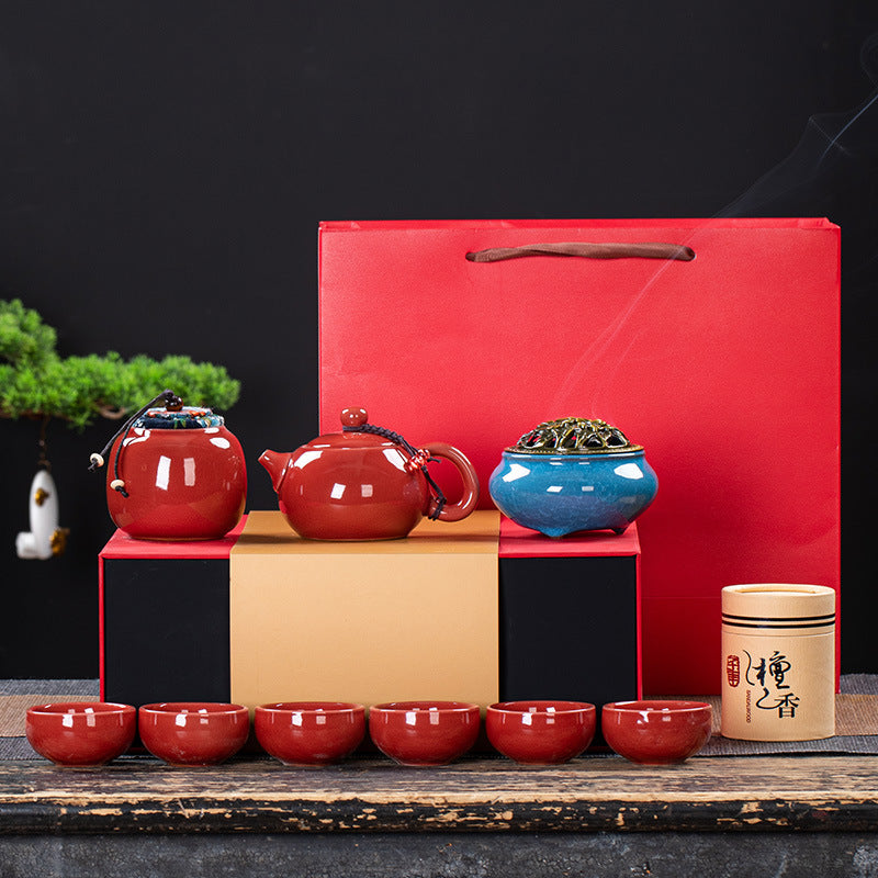 Coffret cadeau de service à thé en céramique, élégant et simple, pour la maison