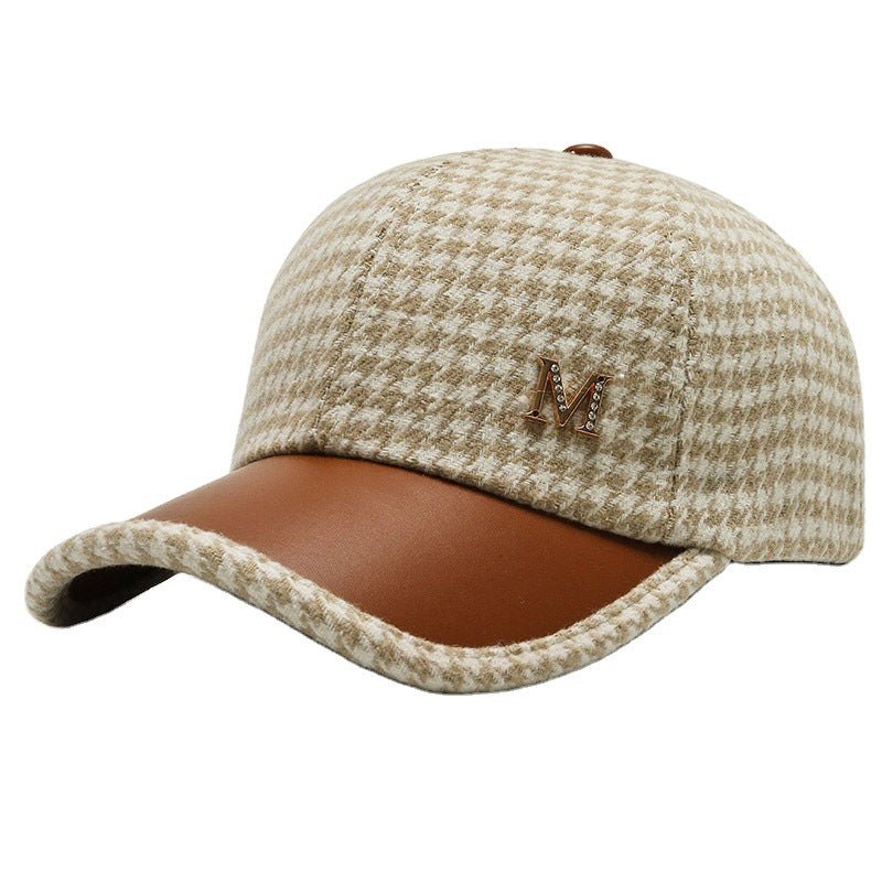 Men's And Women's Fashion Houndstooth Fine Grid Baseball
