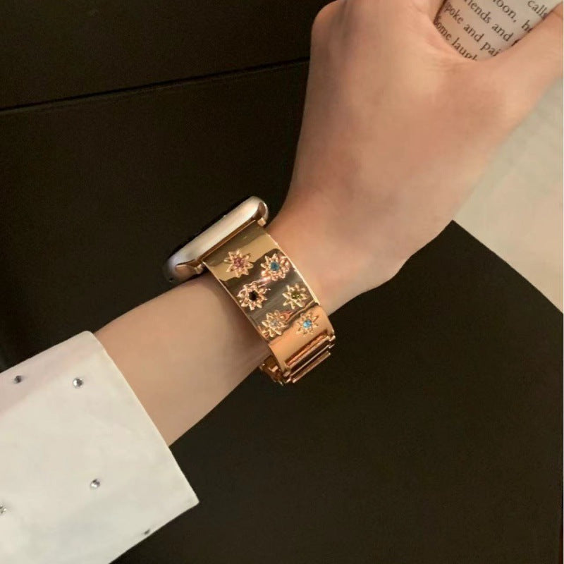 Bracelet Astérisme Métal Cristaux Colorés