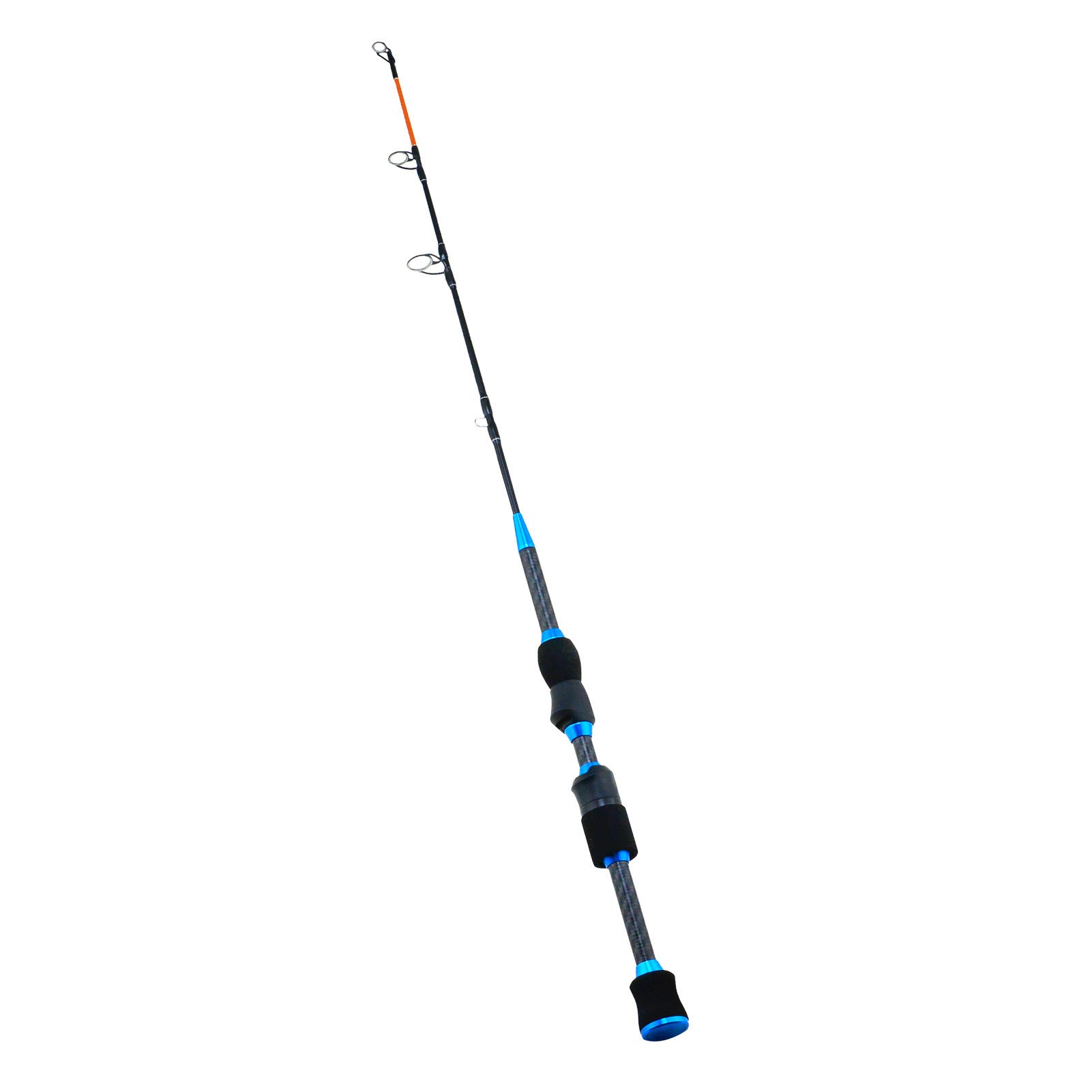 Canne à pêche à moulinet d'hiver en carbone à deux sections pour petits leurres, portable pour la pêche en bateau et la pêche hivernale