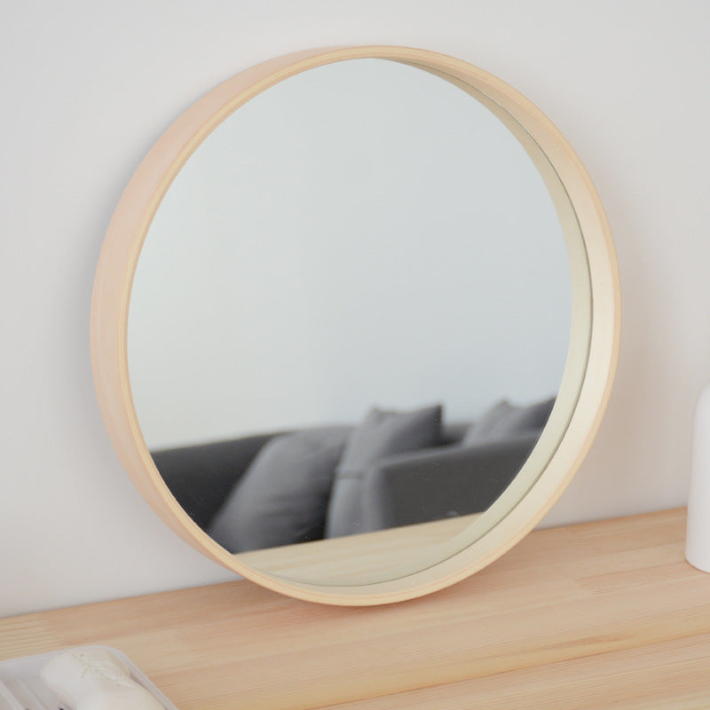 Miroir de salle de bain en bois massif à suspendre au mur pour chambre et salle de bain