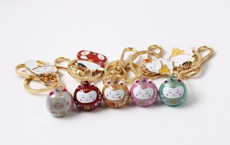 Laser Symphony Lucky Cat Keychain Cute Car Decoration
