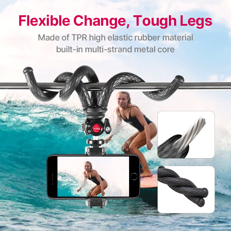 Ensemble trépied à pince pour téléphone portable Gimbal Black Octopus