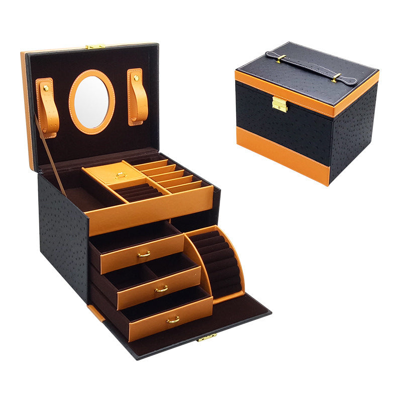Tiroir de rangement pour bijoux en cuir, boîte à bijoux haut de gamme