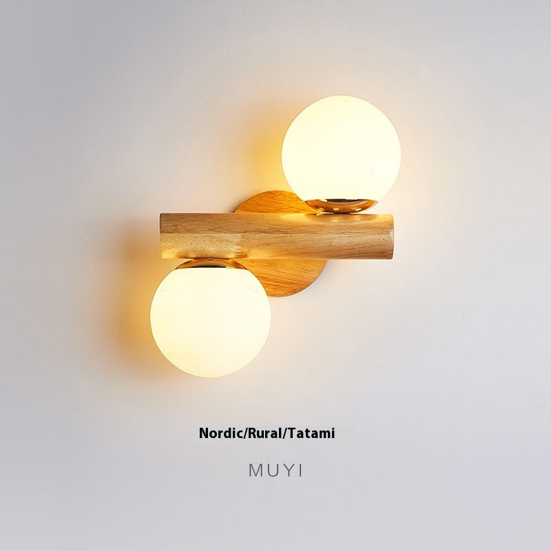 Solid Wood Wall Lamp Living Room Television Background Wall Lamp
