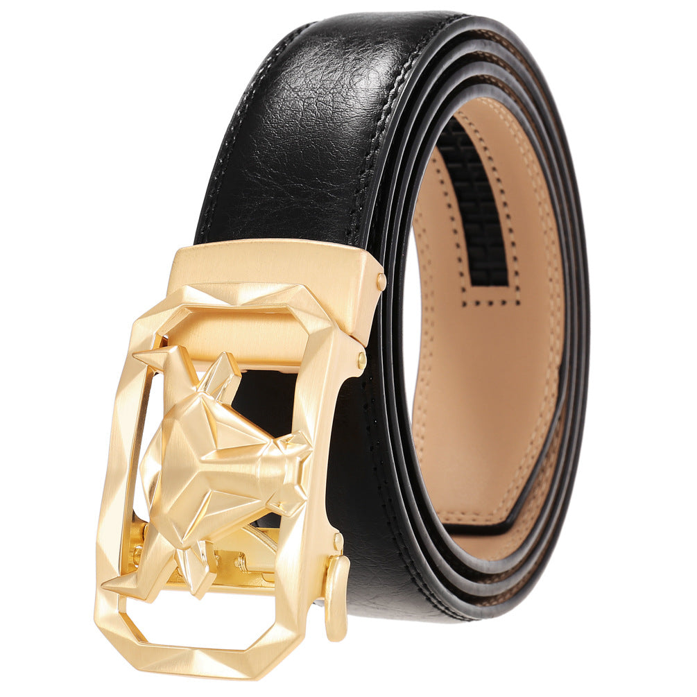 Ceinture en Cuir pour Hommes Boucle Automatique en Alliage