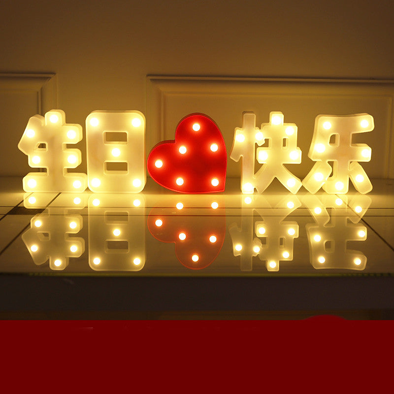Lettres Lumineuses LED Joyeux Anniversaire Demande en Mariage Décoration