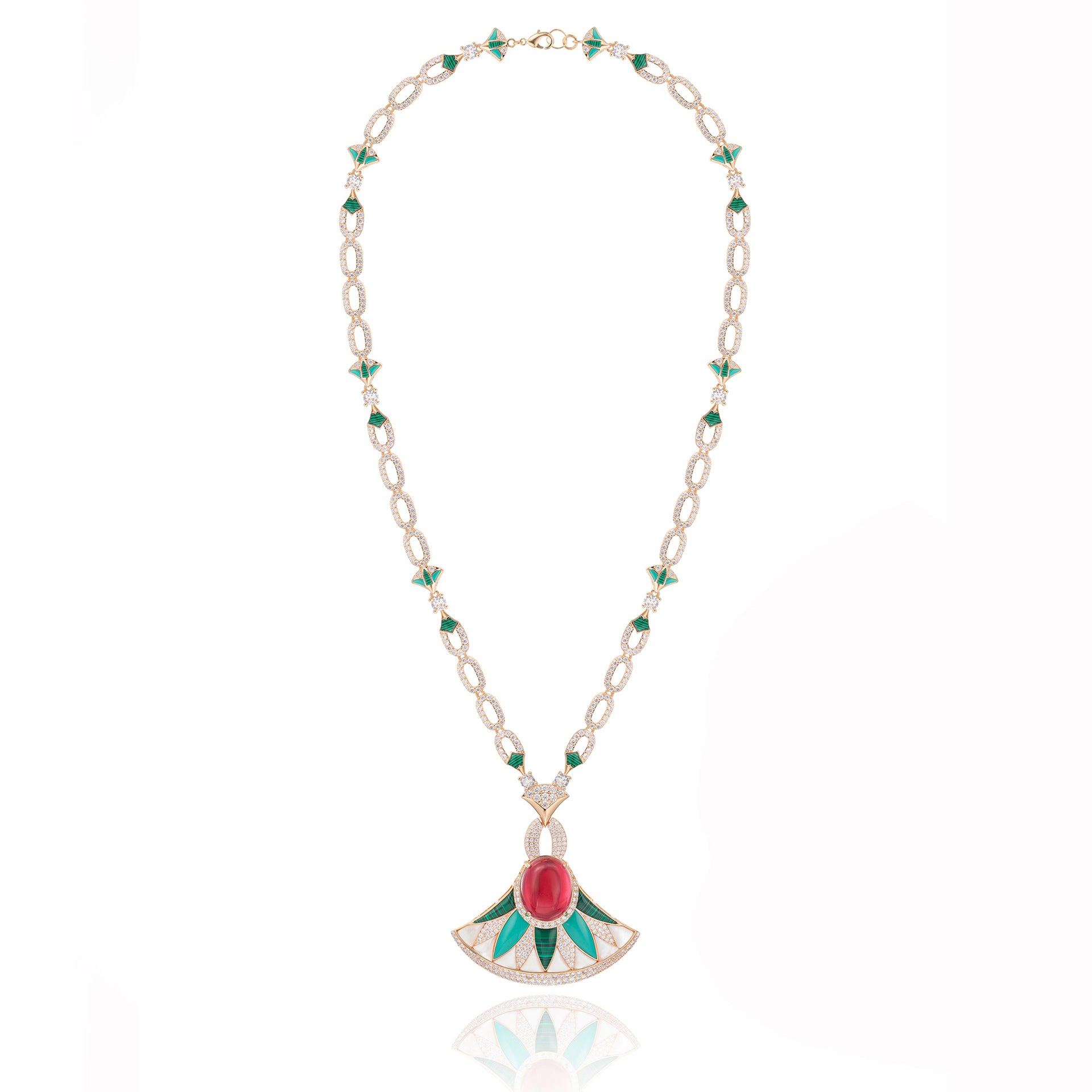 Women's Fan-shaped Necklace Earring Set