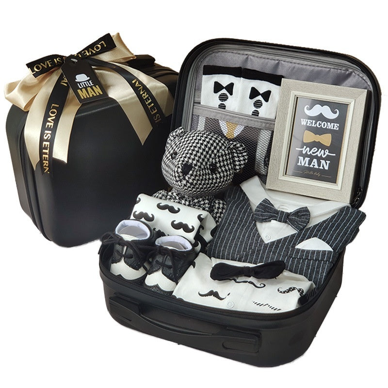 Coffret cadeau haut de gamme pour bébé – Ensemble petit gentleman noir et or