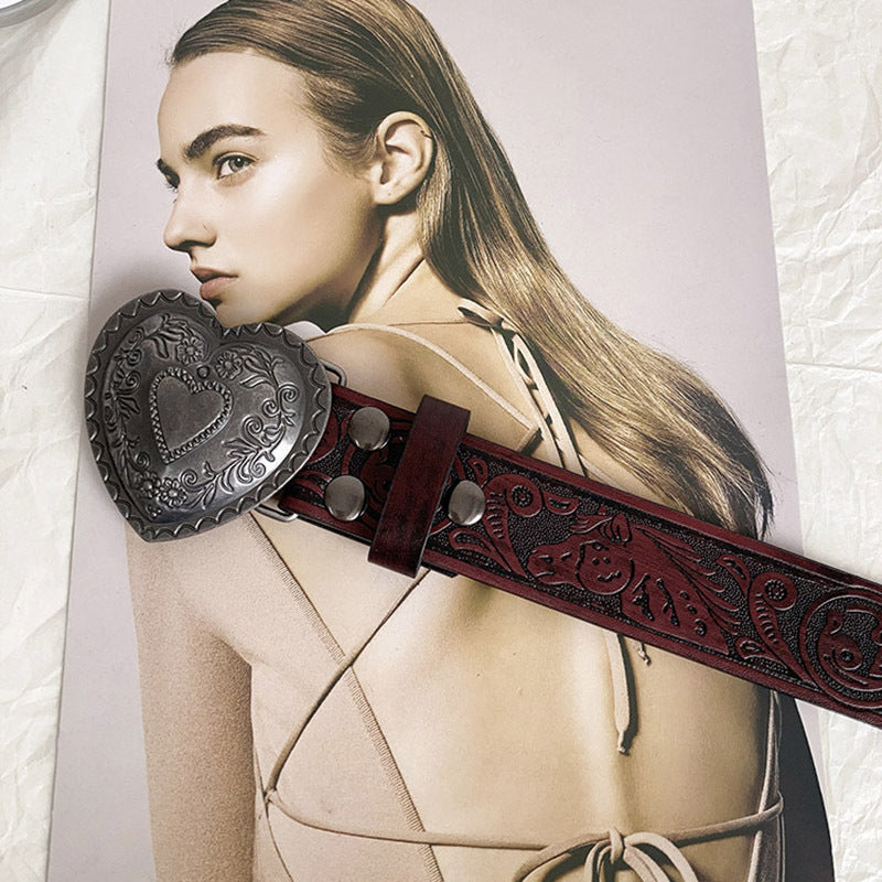 Ceinture décorative de mode pour femmes ceinture rétro amour
