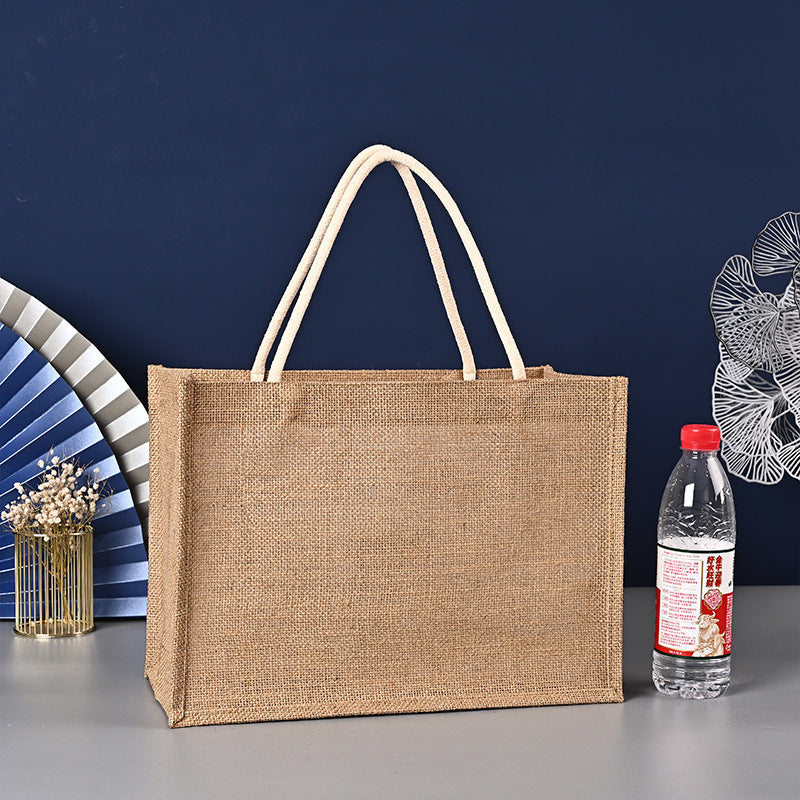 Large Capacity Vintage Tote Shopping Jute Bag