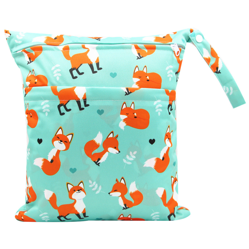 Diaper Bag 30 36cm Baby Double Zipper Printing Waterproof Diaper Bag
