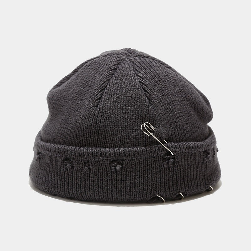 New Style Knit Hat With Hoop Pin Hole
