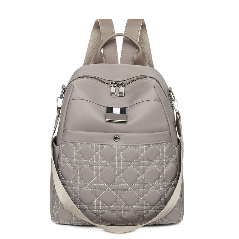 Women's Solid Color Simple Oxford Backpack