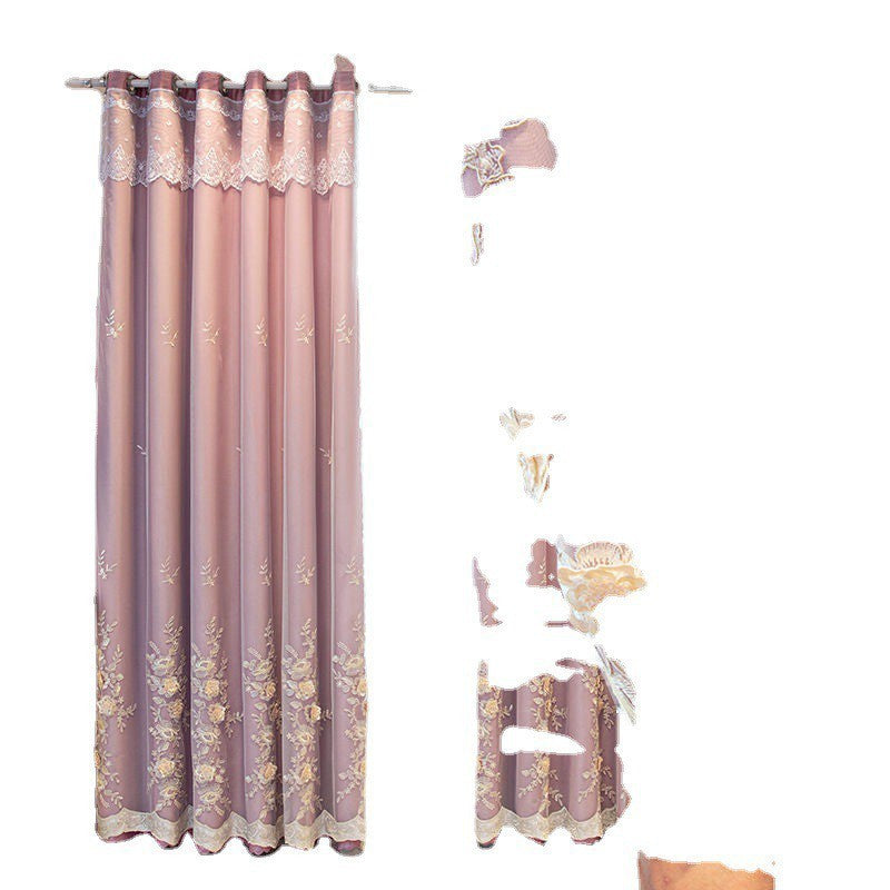 Curtain Yarn Integrated Bedroom Shading Household Double Open Finished Set