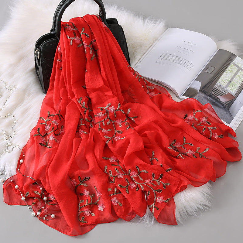 New Autumn And Winter Women's Long Embroidered Scarf
