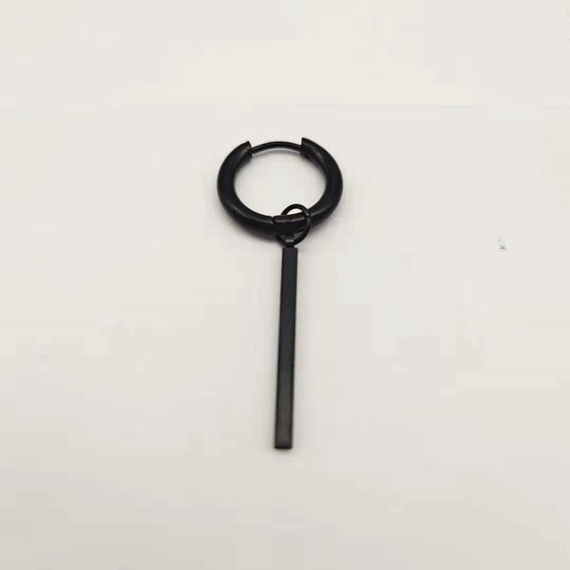 Boucles d'oreilles créoles en acier titane pour hommes et femmes
