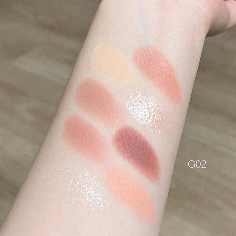 Heart Eye Shadow Plate Beads Matte Blush Highlight Integrated