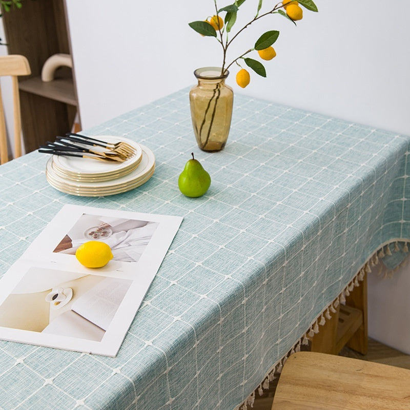 Waterproof And Oil-proof Cotton Linen Fabric Rectangular Modern Minimalist Tablecloth