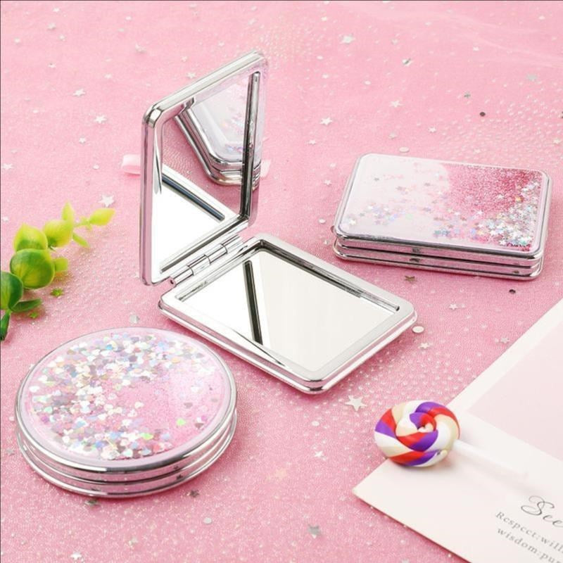 Cute Girly Heart Cartoon Double-sided Portable Makeup Mirror