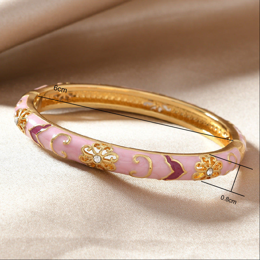 Bracelet fantaisie en émail pour femme