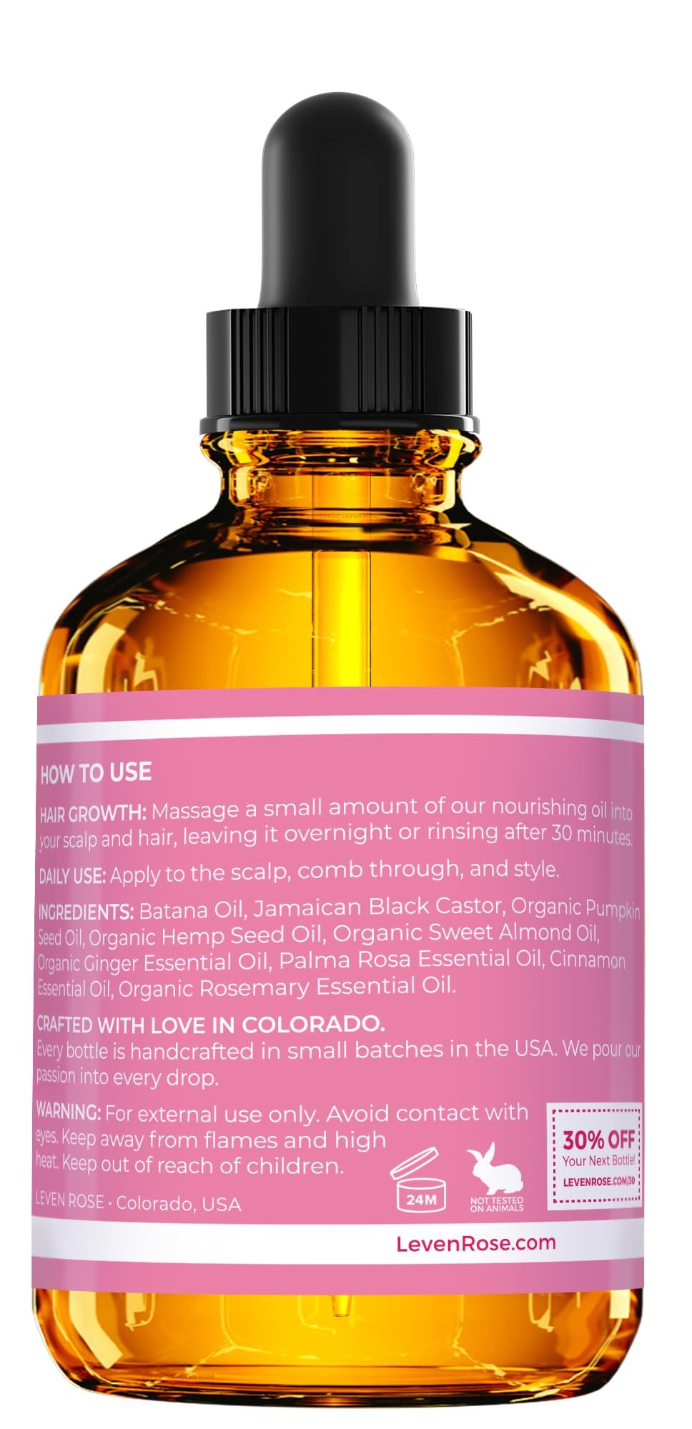 Huile de croissance capillaire 60 ml - Revitalisant capillaire bio
