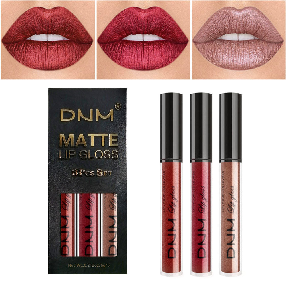 Matte Finish Velvet No Stain On Cup 3 PCs Suit Lip Gloss Liquid Lipstick