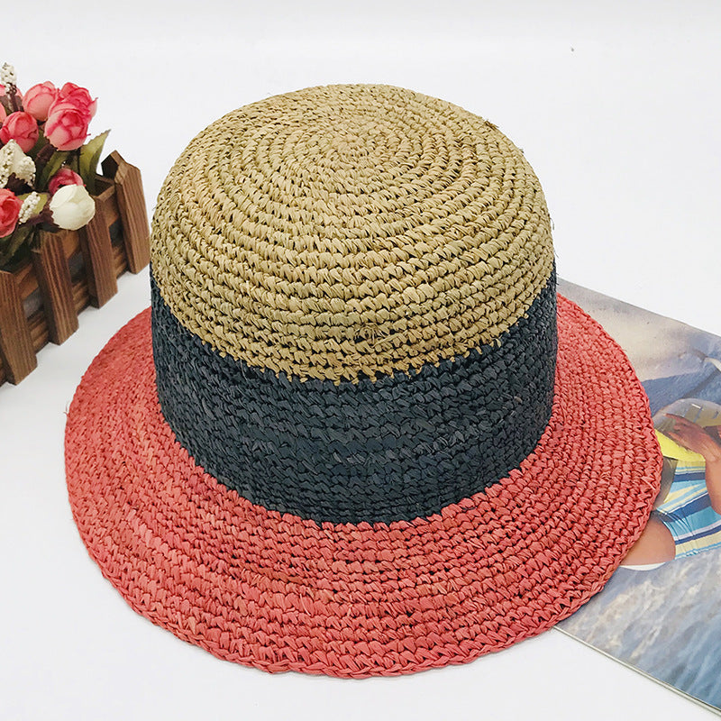 Natural Raffia Handmade Crochet Women's Foldable Sunhat