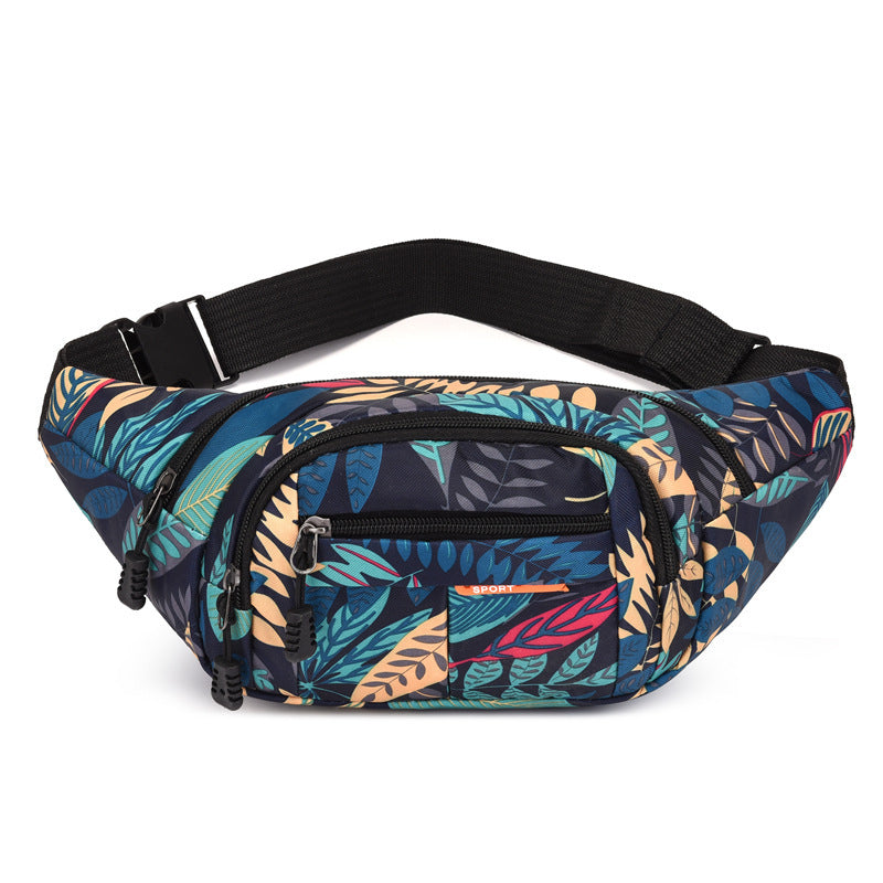 Leaves Fancy Shoulder Large Capacity Running Sports Bag Waist Bag