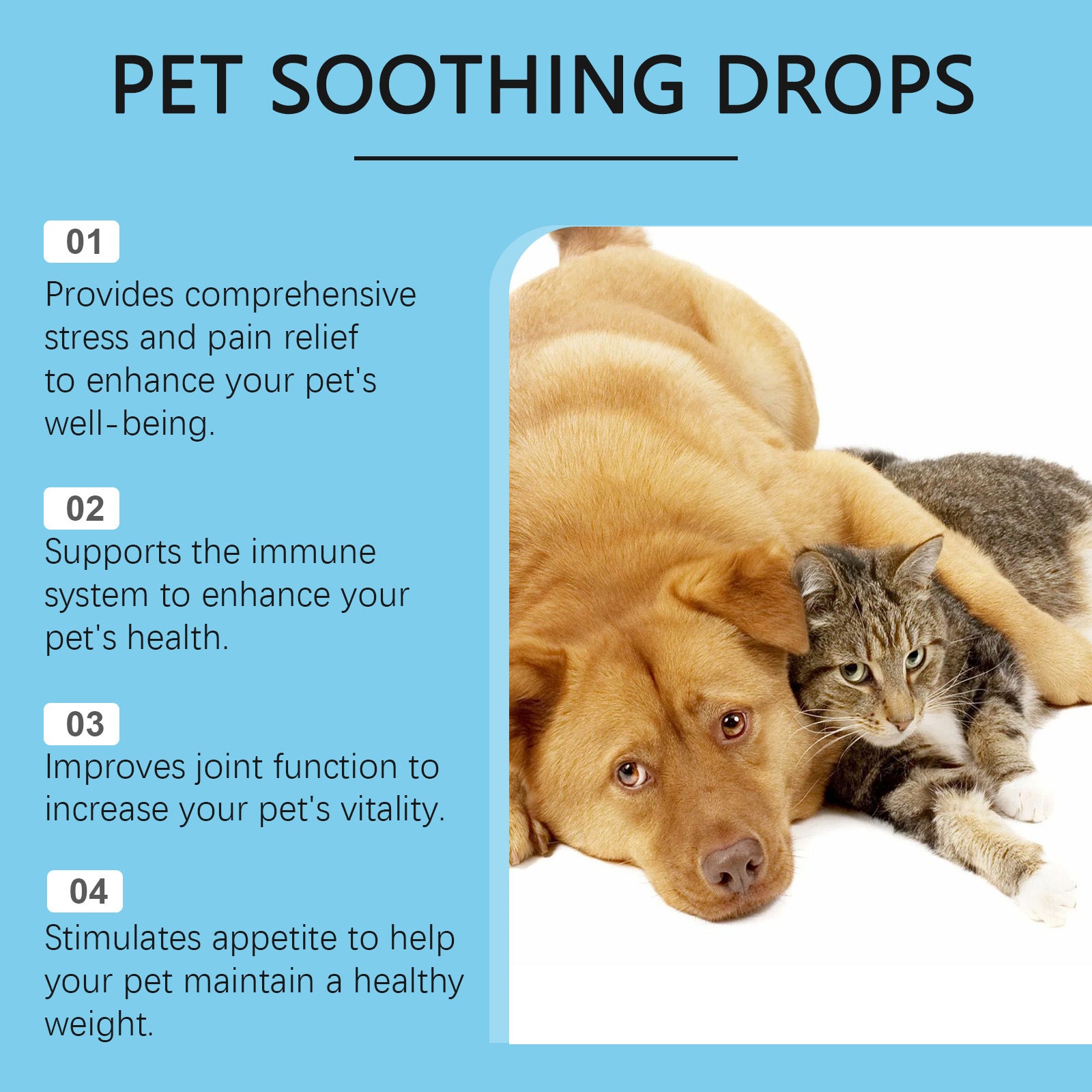 Gouttes de Soin pour Animaux de Compagnie : Complément Nutritionnel pour Chiens et Chats, Renforce l'Immunité