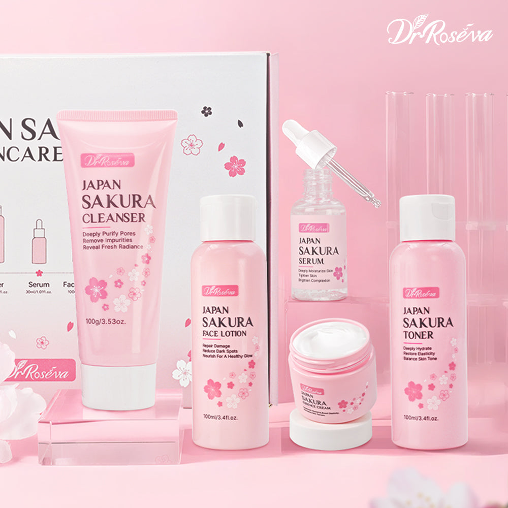 Facial Skin Care Set Face & Body Whitening Moisturizing Exfoliating Cleanser Toner Lotion Eye Cream Serum Skin Care Set