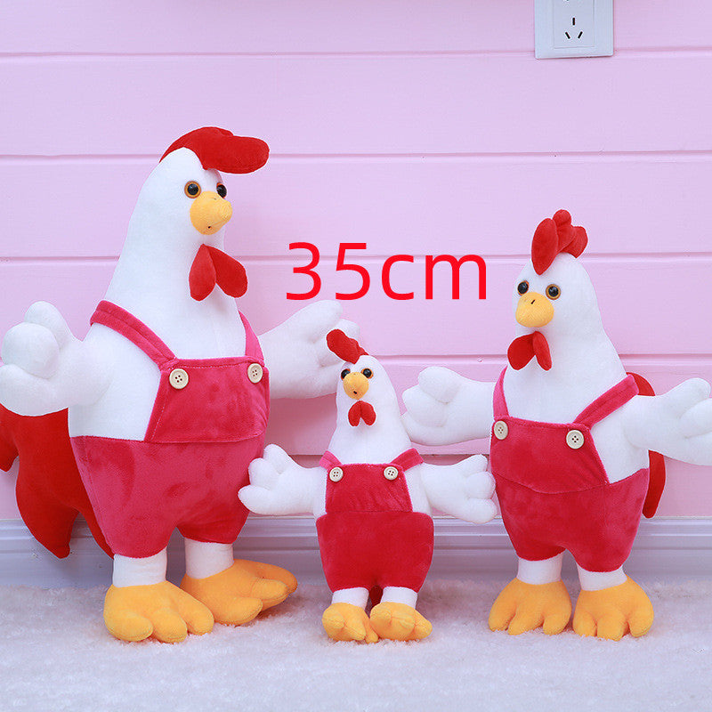 Plush Stuffed Chicken Mascot Suspender Pants Doll Gift