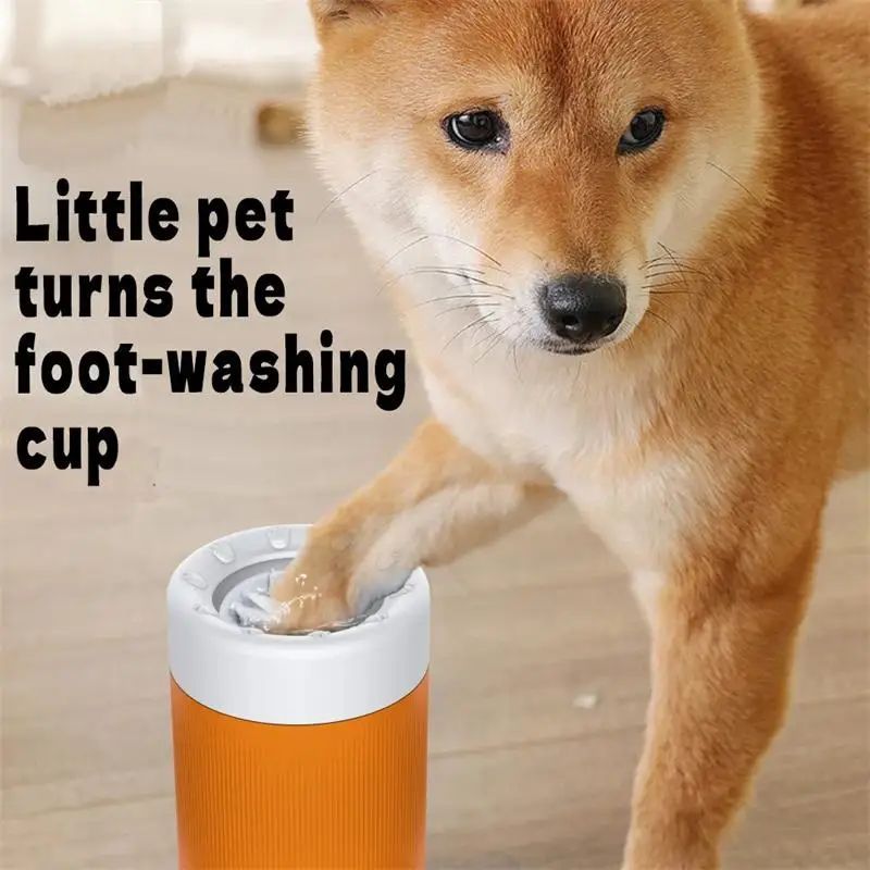 Tasse de lavage de pattes pour animaux de compagnie, nettoyage extérieur et toilettage pour chiens, artefact de lavage de pattes, outil automatique de lavage de pieds et de bain de pieds.
